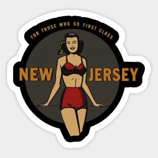 Vintage New Jersey Travel Bikini Lady Sticker